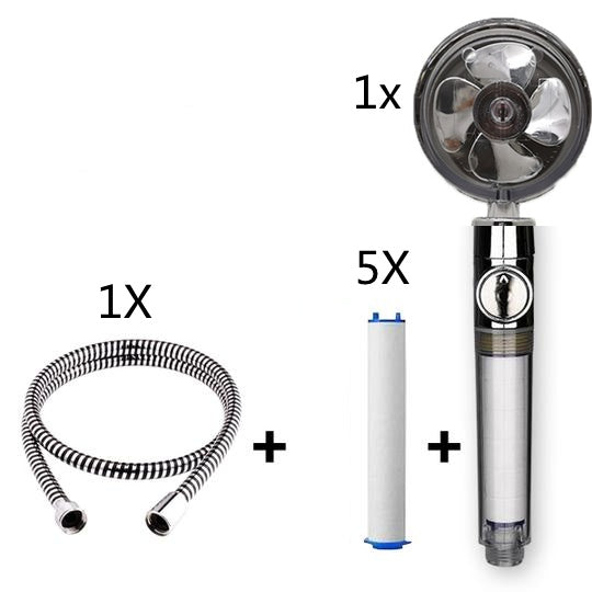 Propeller Driven Shower Head – Turbo Pressure, Save