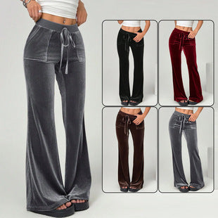 women bootcut trousers micro elastic fabric comfortable office wear
