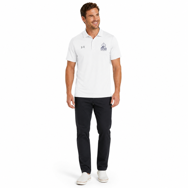 Breathable Under Armour polo shirt for men with durable polyester, relaxed fit and polished look for casual office days daily