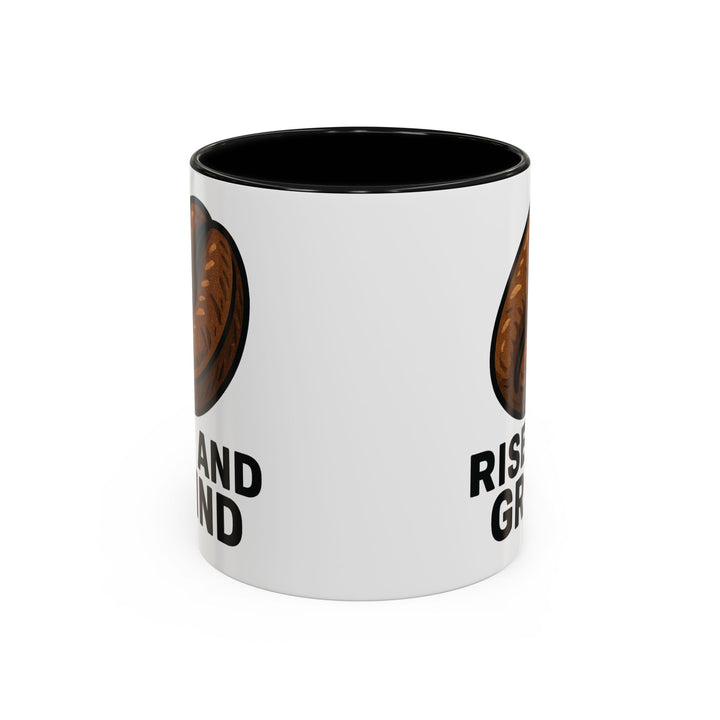 Motivational Coffee Mug Rise and Grind Ceramic Cup Gift