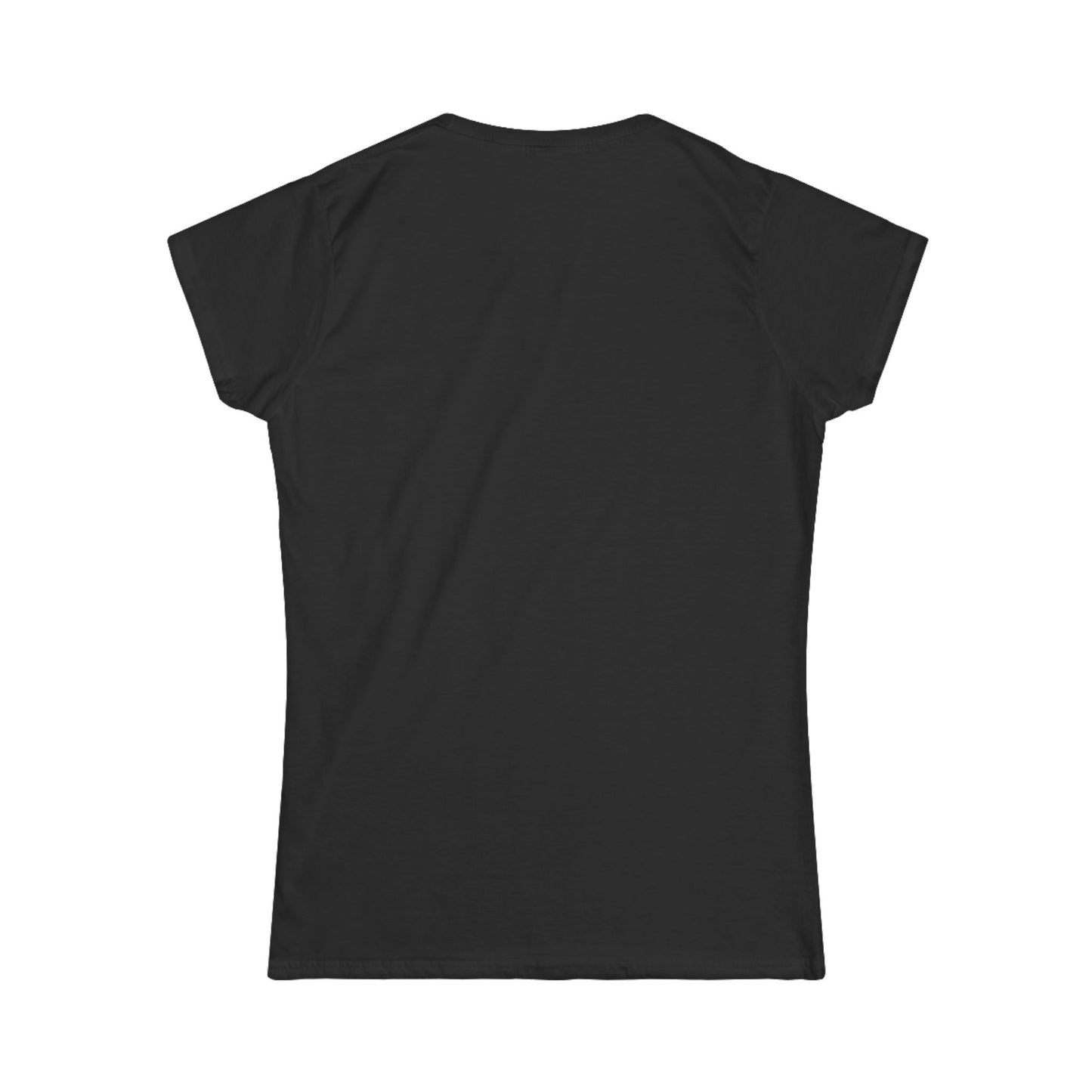 Black women's softstyle tee back view