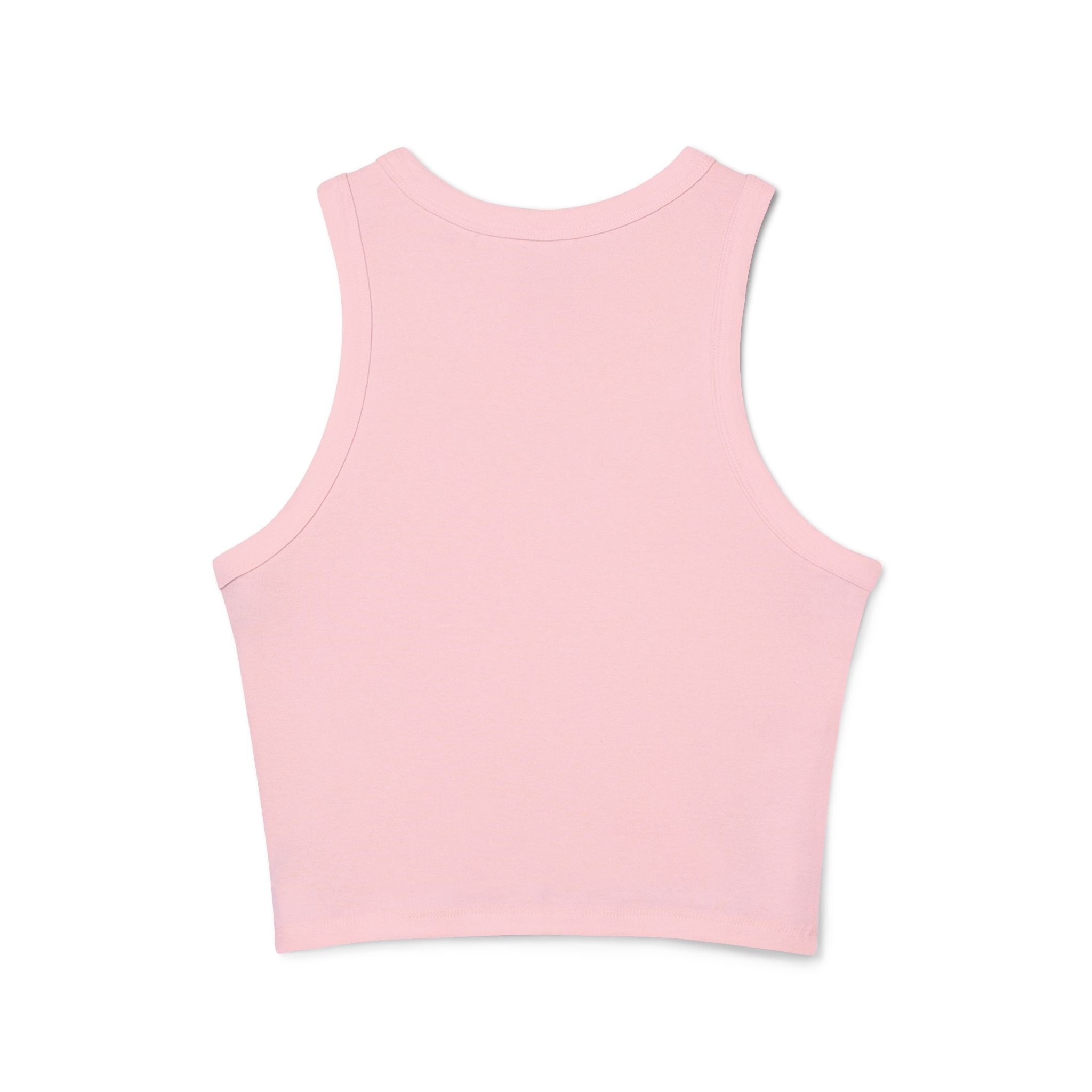 Women's Floral Quote Racer Tank – Ribbed Summer Fit
