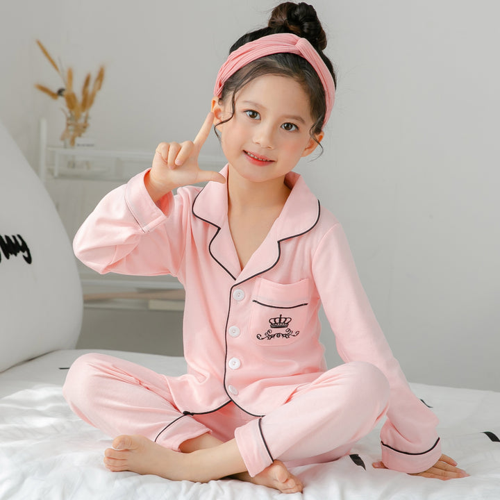 Cotton Pajamas for Children Soft Warm Striped Kids Set