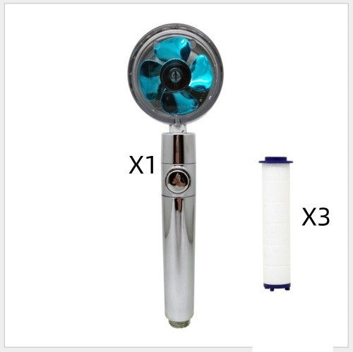 Propeller Driven Shower Head – Turbo Pressure, Save