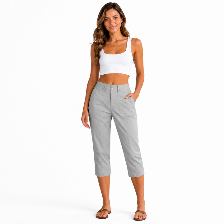 High Waisted Cropped Pants for Women Elegant Summer Fit