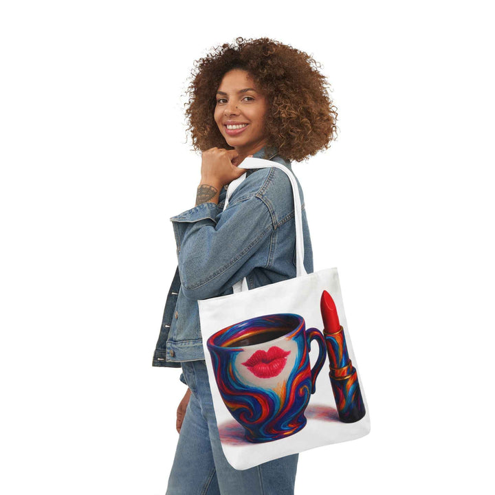 Canvas Tote Bag with 5-Color Straps &amp; Sleek Black Lining