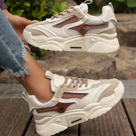 women sneakers purple platform lace up street style look