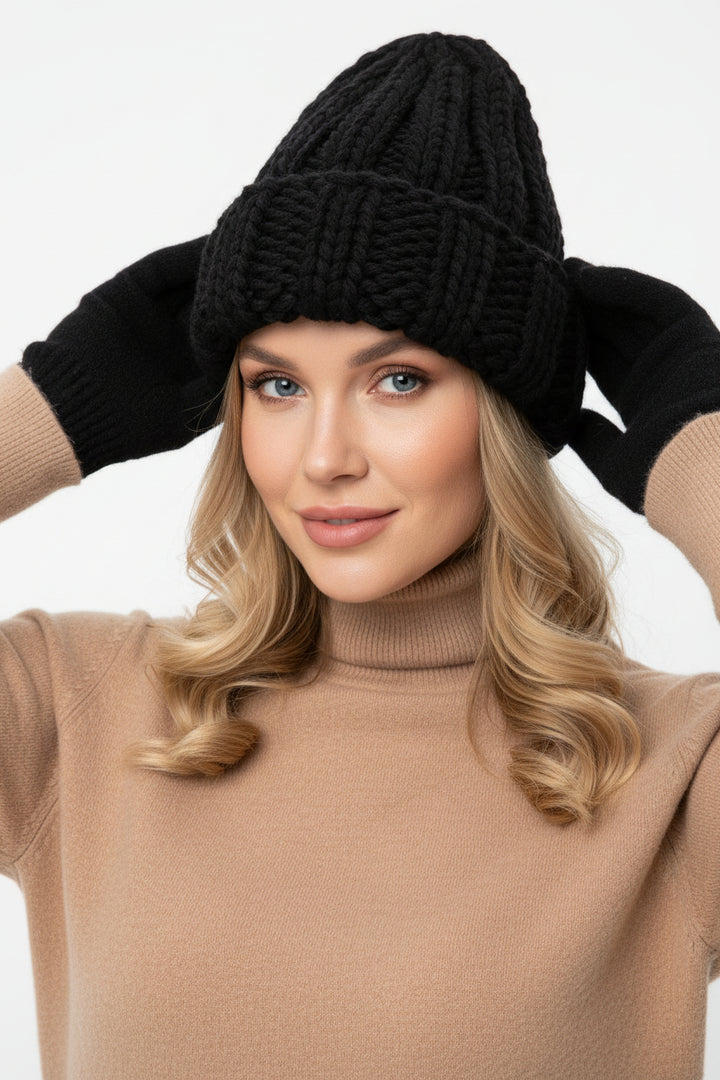 women knit winter hat earmuff design cold protection outdoor winter use