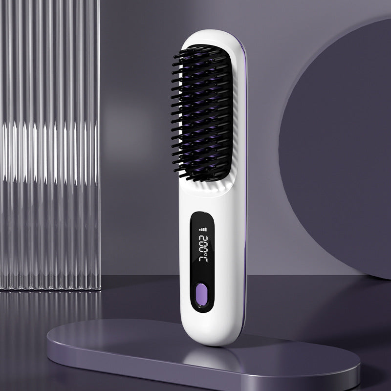 Cordless Hair Straightener Brush Fast Heat Styling Pro