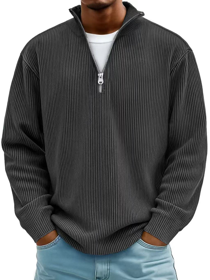 Corduroy Zipper Sweatshirt Men&