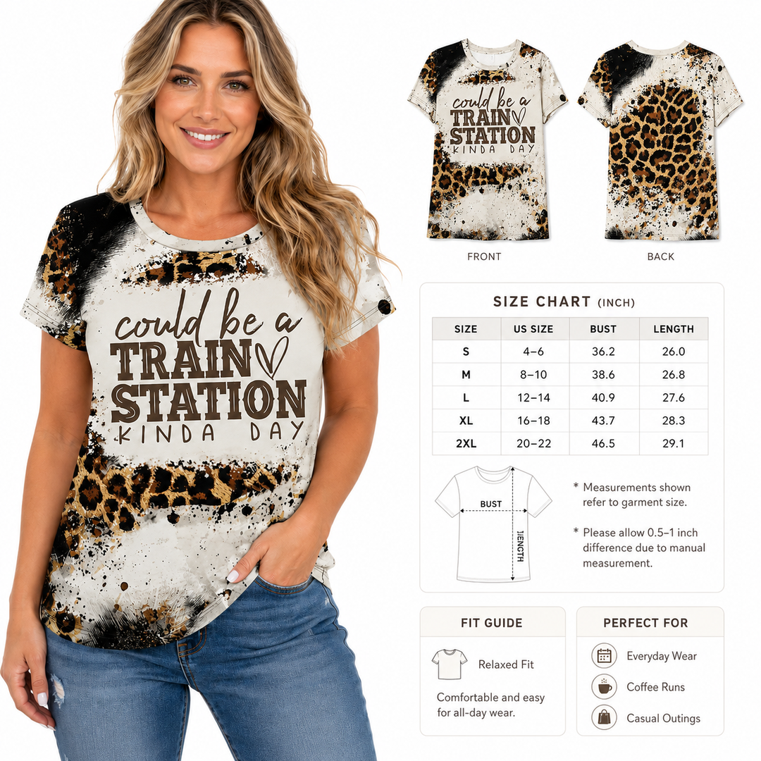 Women leopard graphic tee styled with denim jeans, sneakers, and simple accessories for an easy streetwear outfit look today.