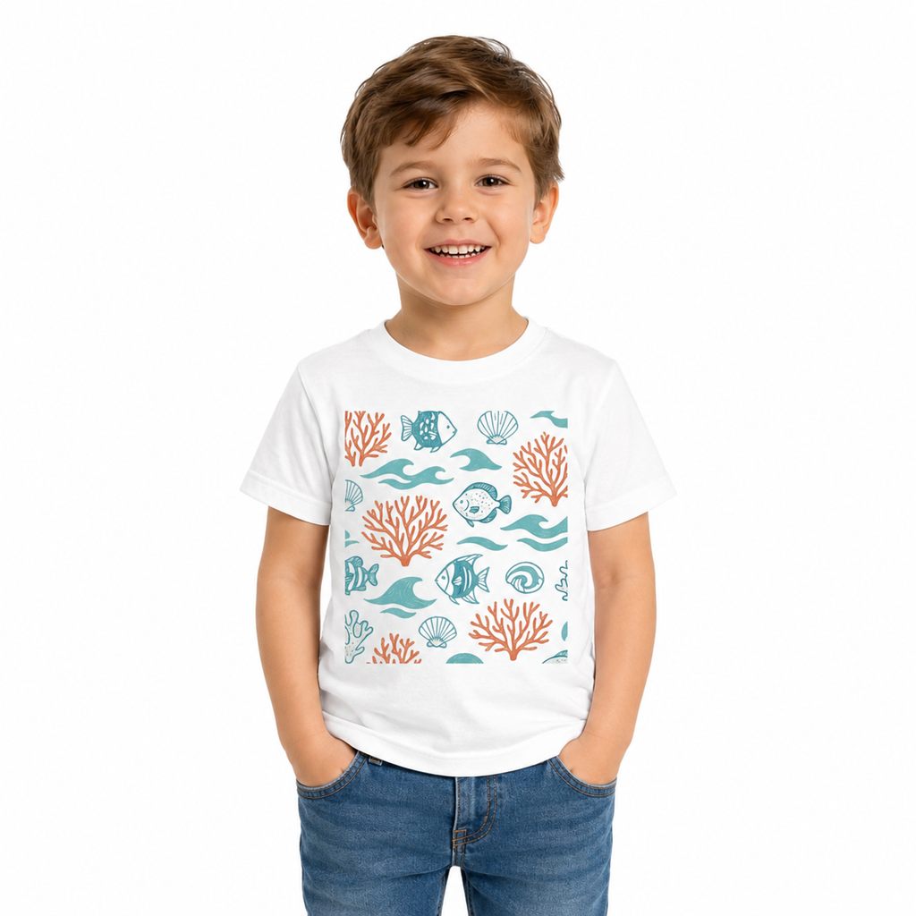 Youth T-Shirts Under the Sea Cotton Kids Summer Tee Top