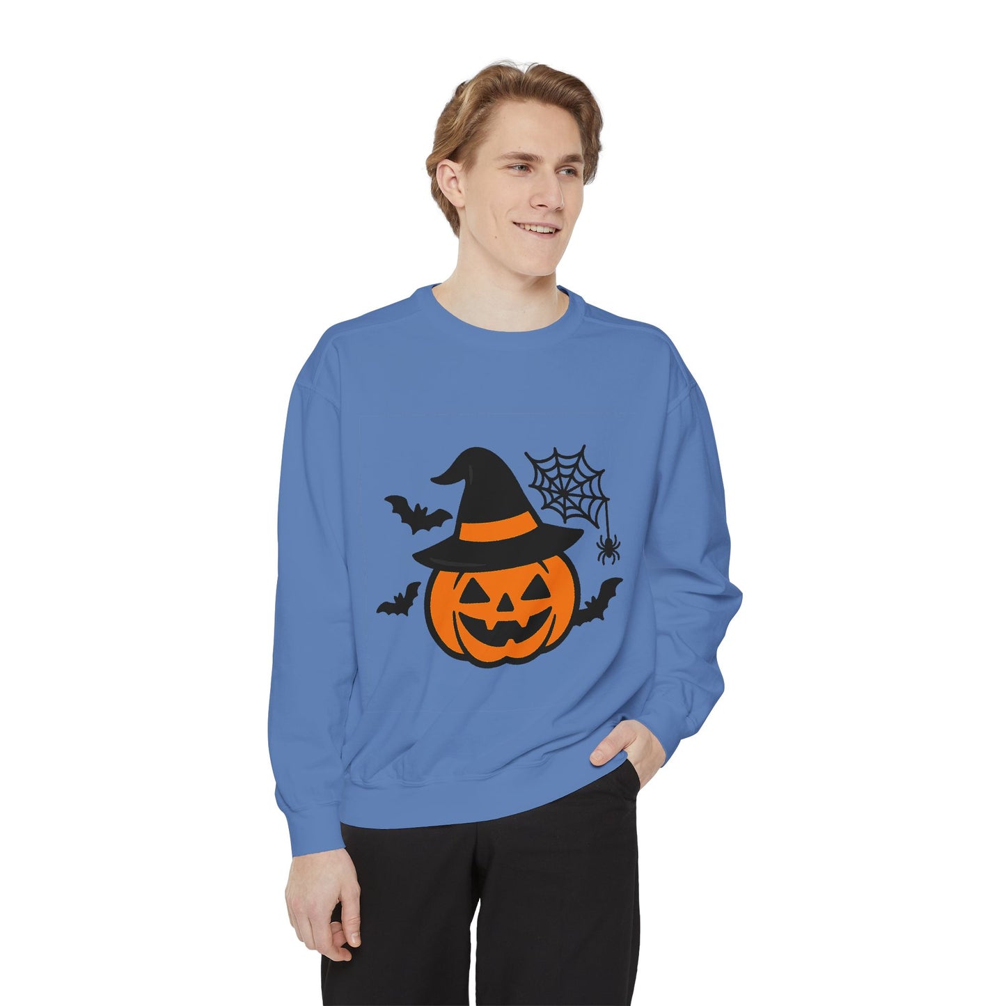 Cozy Halloween Pumpkin Sweatshirt – Unisex Fall Style