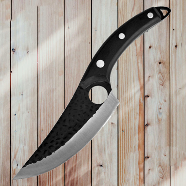 skinning knife ergonomic handle safe grip close view
