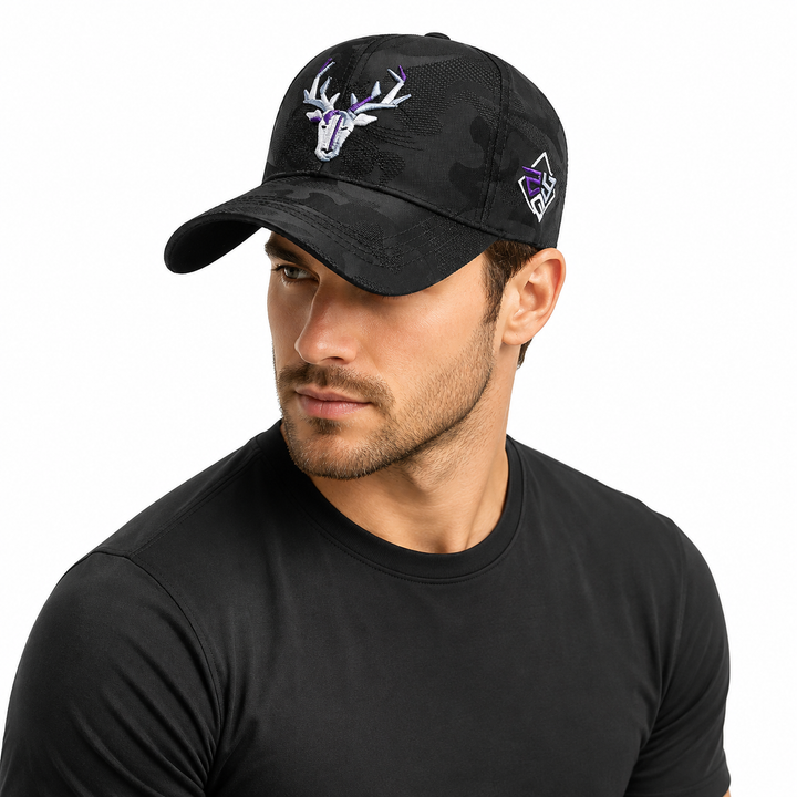 adjustable curved brim baseball cap with clean dome shape