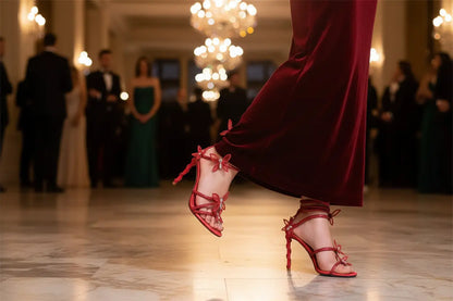 Women's Rhinestone Stiletto Sandals Roman Elegance Heels