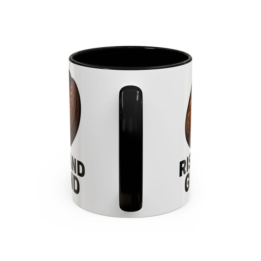 Motivational Coffee Mug Rise and Grind Ceramic Cup Gift