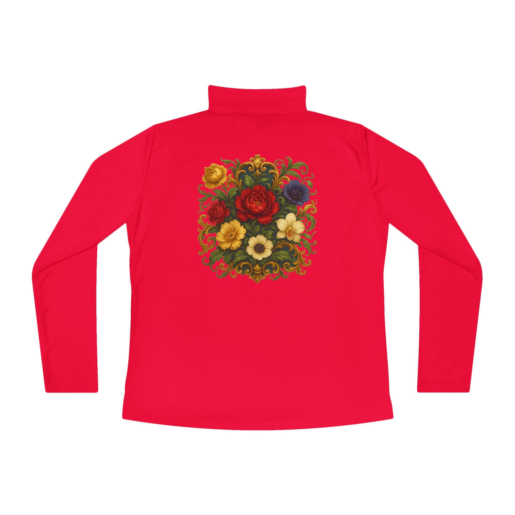 Floral Ladies Quarter-Zip Pullover – Get Cozy