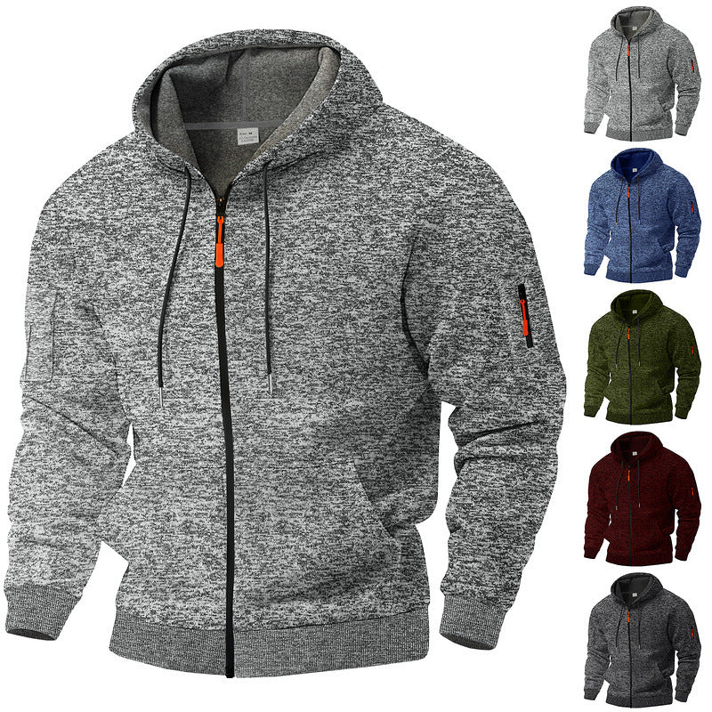 heavy fleece cargo sweater dark gray vintage sports aesthetic lifestyle shot