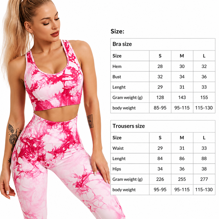 Yoga Set for Women Tie-Dye Sleeveless Fitness Suit Look