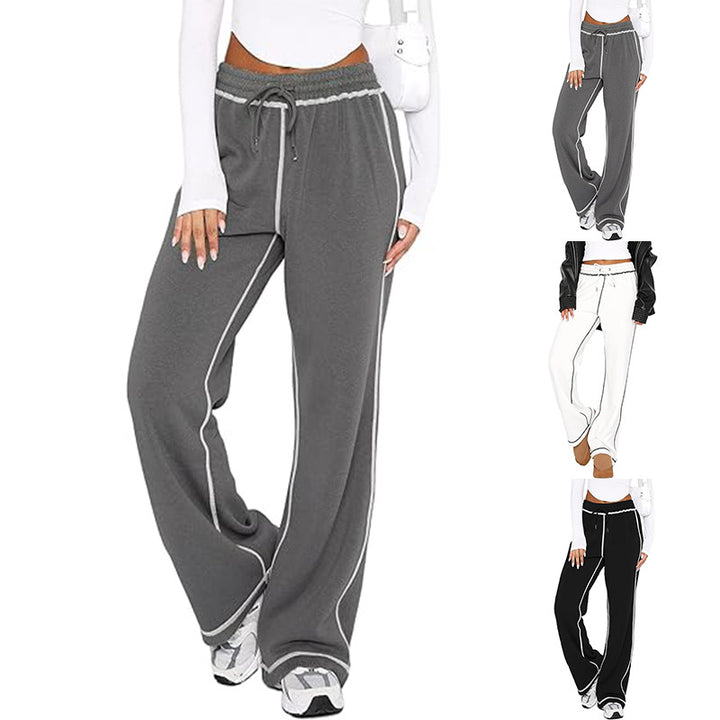women’s cotton wide leg sweatpants street style neutral palette
