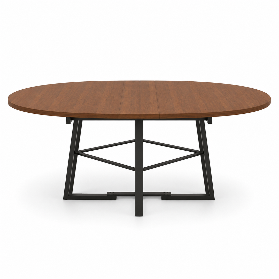 Walnut dining table for kitchen or living room, designed to move from everyday meals to elegant gatherings for modern hosting