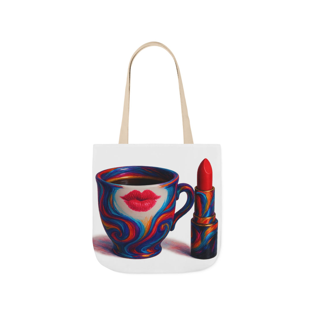 Canvas Tote Bag with 5-Color Straps &amp; Sleek Black Lining