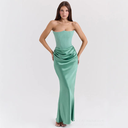 Slim Tube Top Long Dress – Sexy Backless Evening Gown
