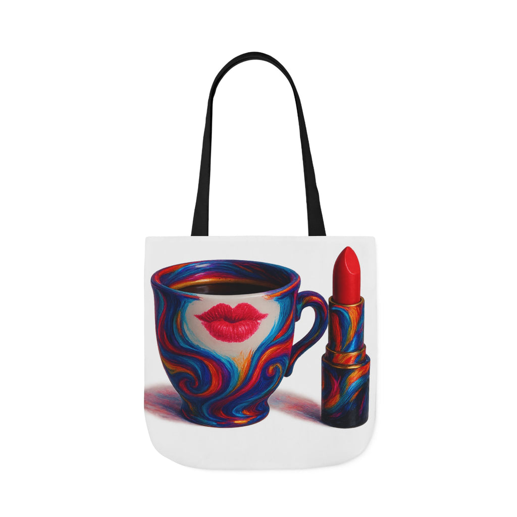 Canvas Tote Bag with 5-Color Straps & Sleek Black Lining