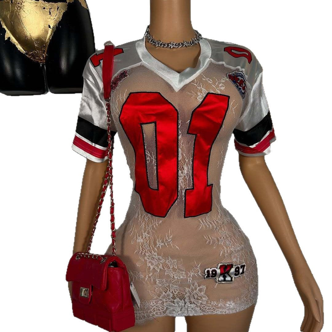 sexy lace dress high waist leg-lengthening effect