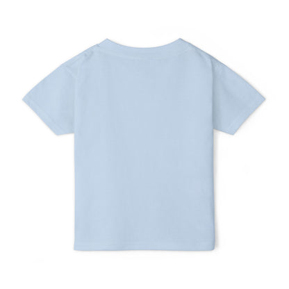 Back view of light blue toddler t-shirt