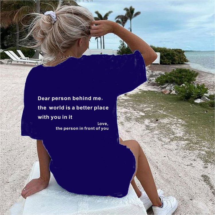 Women’s Letter Print T-Shirt – Chic Casual Slogan Tee