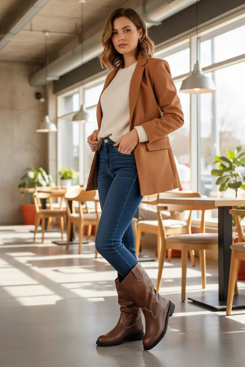 women western boots block heel lifestyle urban outfit