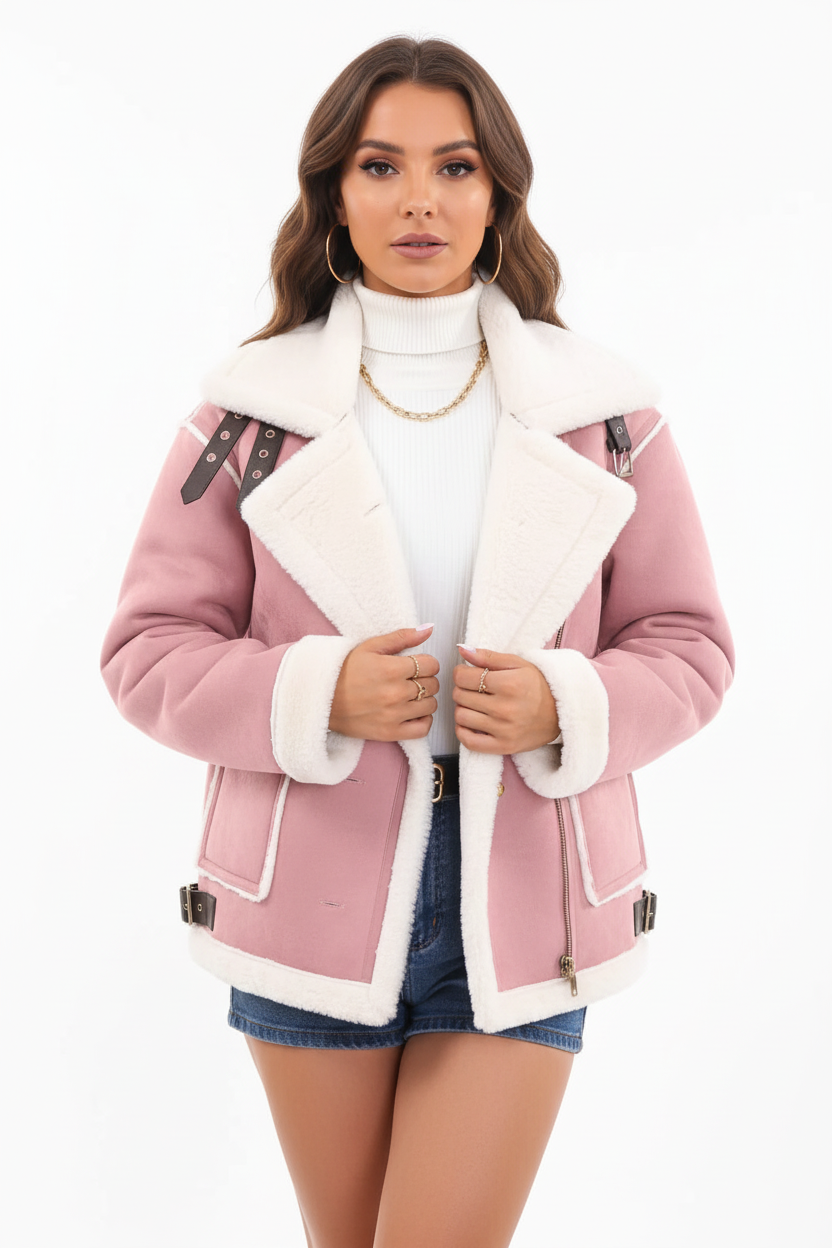 Women's Polo Collar Plush Jacket | Winter Warm Casual