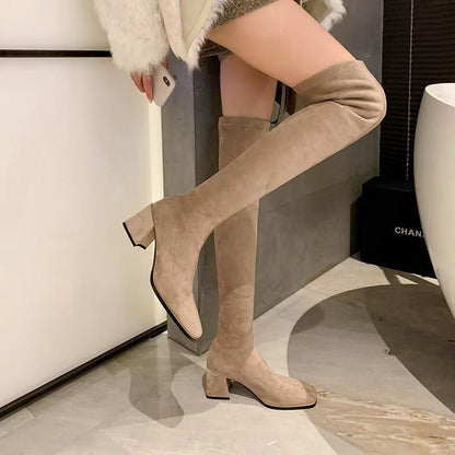 women over-the-knee boots smooth synthetic PU finish premium feel