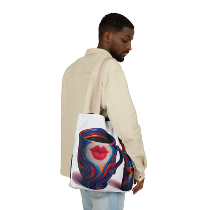 Canvas Tote Bag with 5-Color Straps & Sleek Black Lining