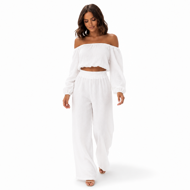 Women’s two-piece pants set with relaxed fit