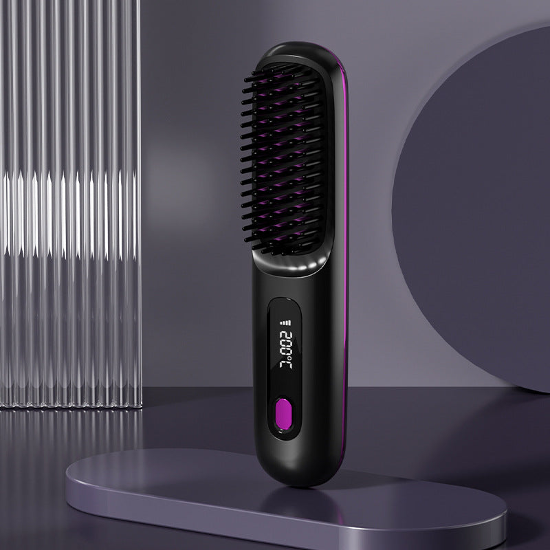 Cordless Hair Straightener Brush Fast Heat Styling Pro