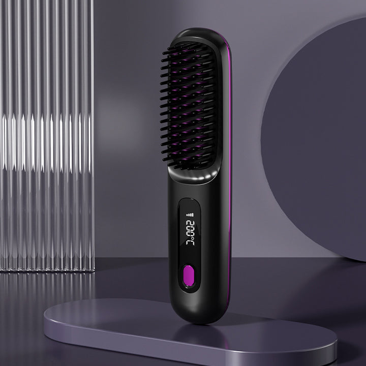 Cordless Hair Straightener Brush Fast Heat Styling Pro