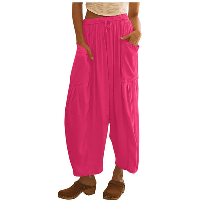Women’s Wide Leg Pants - Effortless Draped Comfort Fit