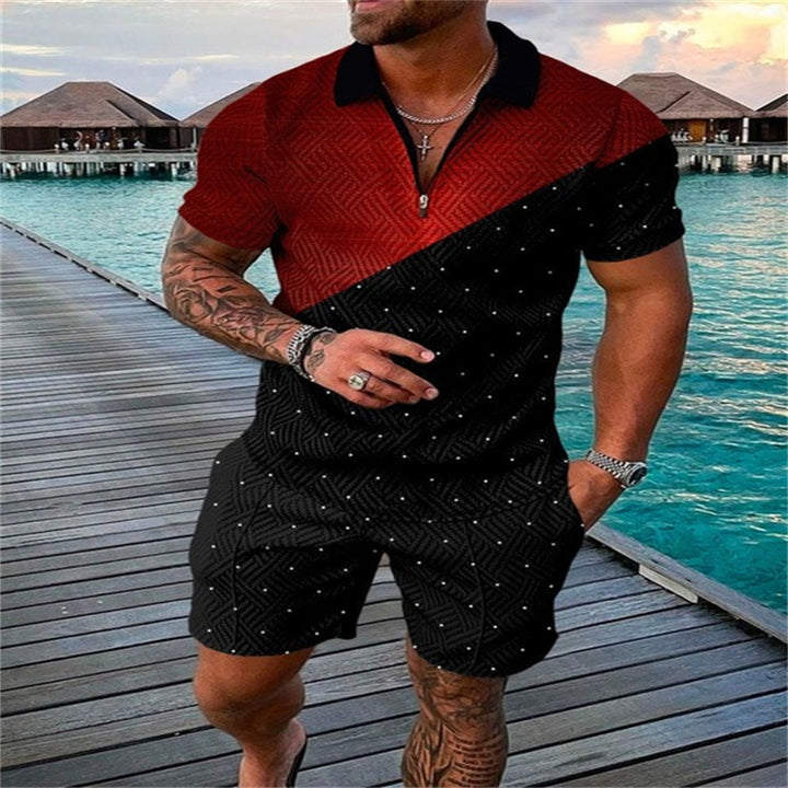 Men’s Breathable Short Sleeve Polo & Shorts Casual
