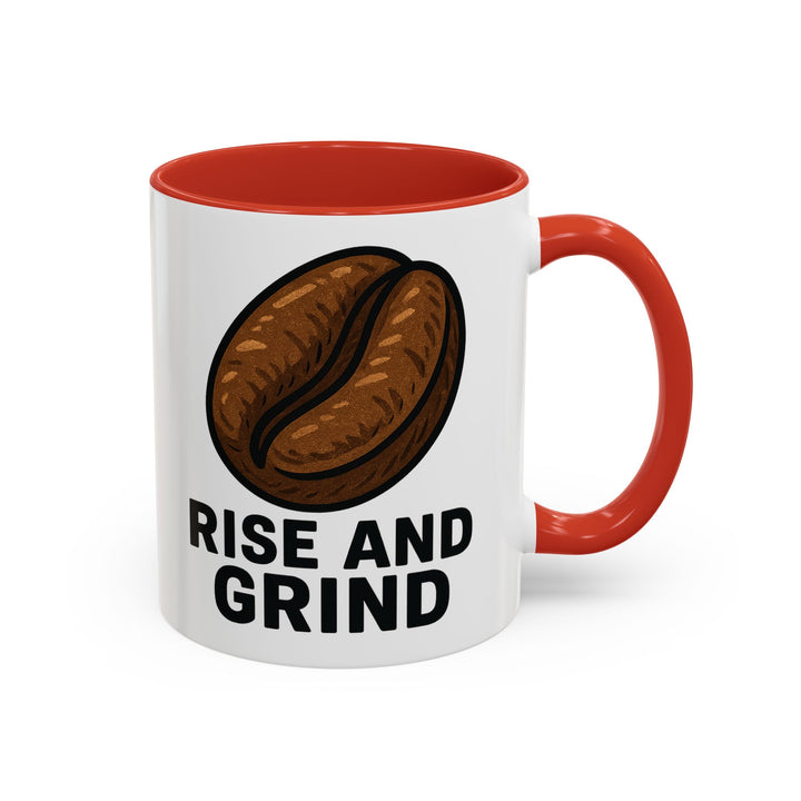 Motivational Coffee Mug Rise and Grind Ceramic Cup Gift