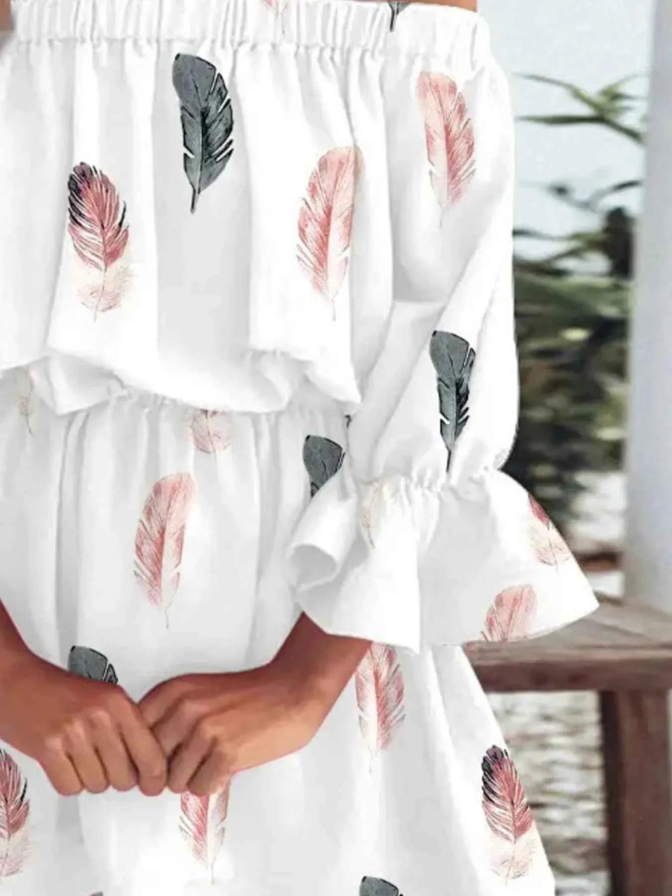 Blooming Beauty: Plus Size Off-Shoulder Mini Dress