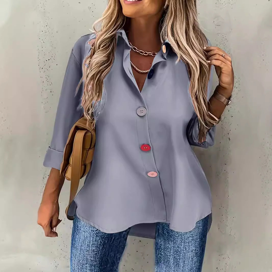 purple relaxed blouse outfit