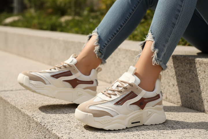 lace up platform sneakers women front angle clean design