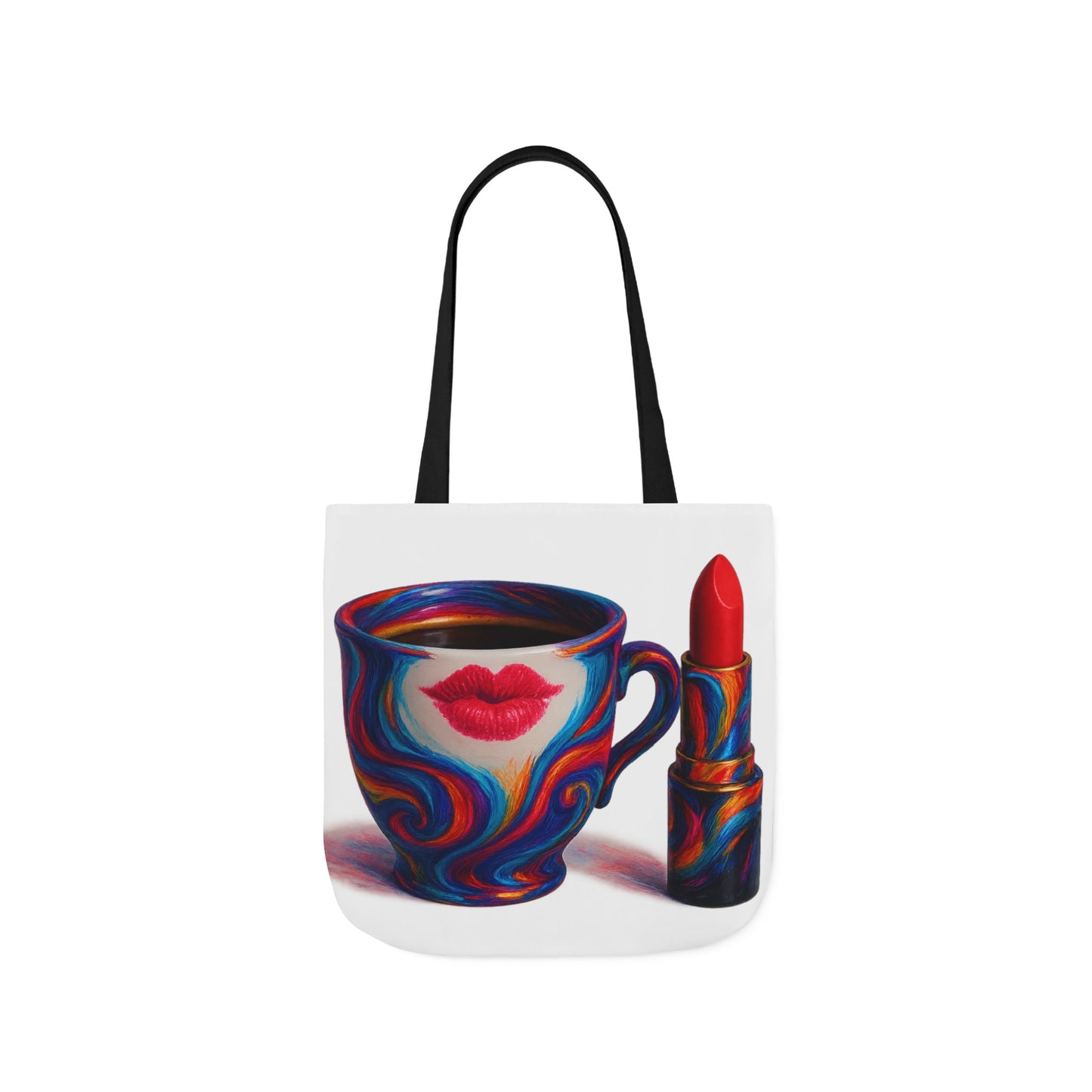 Canvas Tote Bag with 5-Color Straps & Sleek Black Lining