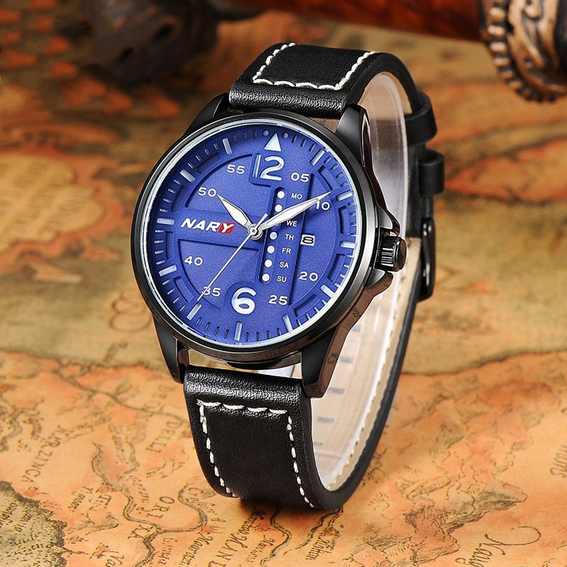 men quartz watch black dial luxury casual outfit european model