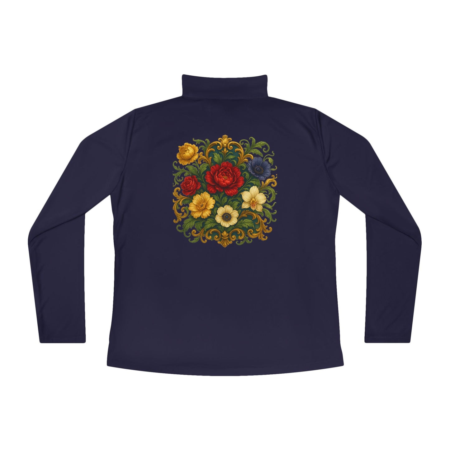 Floral Ladies Quarter-Zip Pullover – Get Cozy