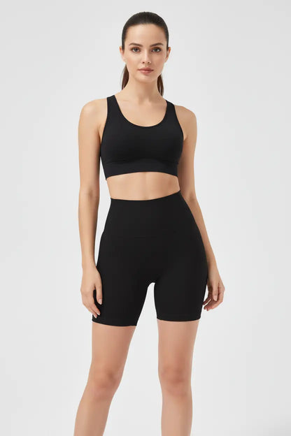 no front seam leggings shorts women smooth waist detail