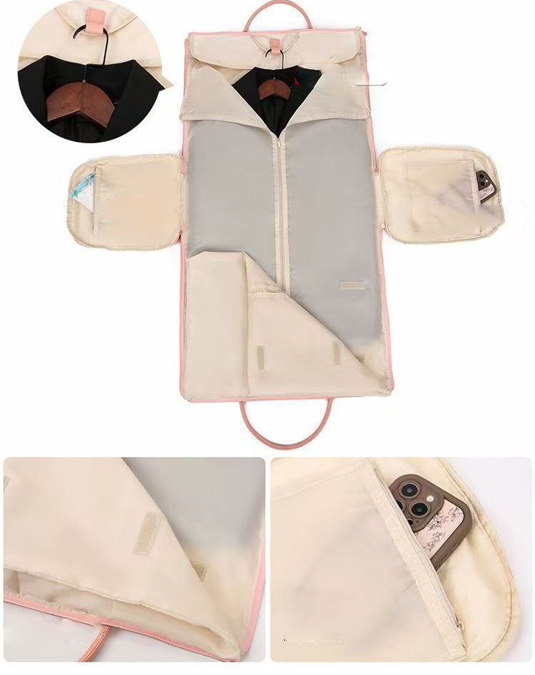 Folding Suit Bag for Business Travel with Zipper Design